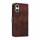 For Sony Xperia 10 VI Embossed Rhombus Starry Leather Phone Case(Brown) - 3