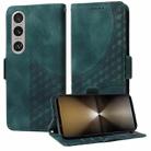 For Sony Xperia 1 VI Embossed Rhombus Starry Leather Phone Case(Green) - 1