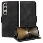 For Sony Xperia 1 VI Embossed Rhombus Starry Leather Phone Case(Black) - 1