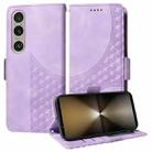 For Sony Xperia 1 VI Embossed Rhombus Starry Leather Phone Case(Purple) - 1