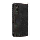 For Sony Xperia 1 V Embossed Rhombus Starry Leather Phone Case(Black) - 3