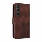 For Sony Xperia 1 V Embossed Rhombus Starry Leather Phone Case(Brown) - 3