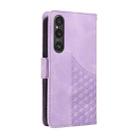 For Sony Xperia 1 V Embossed Rhombus Starry Leather Phone Case(Purple) - 3