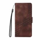 For Sony Xperia 5 V Embossed Rhombus Starry Leather Phone Case(Brown) - 2