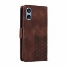 For Sony Xperia 5 V Embossed Rhombus Starry Leather Phone Case(Brown) - 3