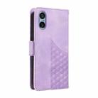 For Sony Xperia 5 V Embossed Rhombus Starry Leather Phone Case(Purple) - 3