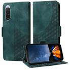 For Sony Xperia 10 V Embossed Rhombus Starry Leather Phone Case(Green) - 1