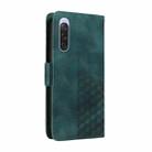 For Sony Xperia 10 V Embossed Rhombus Starry Leather Phone Case(Green) - 3