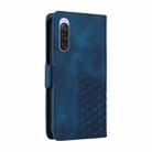 For Sony Xperia 10 V Embossed Rhombus Starry Leather Phone Case(Blue) - 3