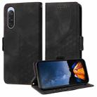 For Sony Xperia 10 V Embossed Rhombus Starry Leather Phone Case(Black) - 1