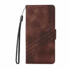 For Sony Xperia 10 V Embossed Rhombus Starry Leather Phone Case(Brown) - 2