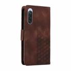 For Sony Xperia 10 V Embossed Rhombus Starry Leather Phone Case(Brown) - 3