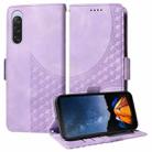 For Sony Xperia 10 V Embossed Rhombus Starry Leather Phone Case(Purple) - 1