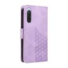 For Sony Xperia 10 V Embossed Rhombus Starry Leather Phone Case(Purple) - 3