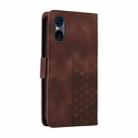 For Sony Xperia 5 VI Embossed Rhombus Starry Leather Phone Case(Brown) - 3