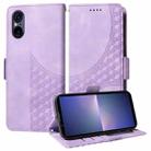 For Sony Xperia 5 VI Embossed Rhombus Starry Leather Phone Case(Purple) - 1