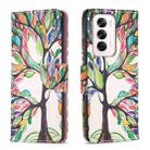 For OPPO Reno12 Global Colored Drawing Pattern Leather Phone Case(Tree Life) - 1