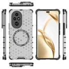 For Honor 200 Pro Honeycomb Magnetic Ring Shockproof Phone Case(White) - 3