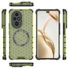 For Honor 200 Pro Honeycomb Magnetic Ring Shockproof Phone Case(Green) - 3