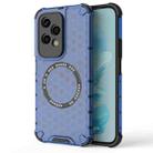 For Honor 200 Lite Global Honeycomb Magnetic Ring Shockproof Phone Case(Blue) - 1
