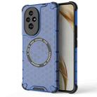 For Honor 200 Honeycomb Magnetic Ring Shockproof Phone Case(Blue) - 1
