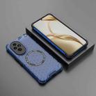 For Honor 200 Honeycomb Magnetic Ring Shockproof Phone Case(Blue) - 2