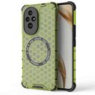 For Honor 200 Honeycomb Magnetic Ring Shockproof Phone Case(Green) - 1