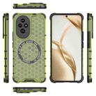 For Honor 200 Honeycomb Magnetic Ring Shockproof Phone Case(Green) - 3