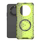 For Honor X60 5G Honeycomb Magnetic Ring Shockproof Phone Case(Green) - 1