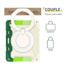 For iPad Air 13 2024 Armor Portable Rotating Ring Holder Silicone Tablet Case with Pen Slot(Colorful Green) - 2