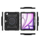 For iPad Air 13 2024 Armor Portable Rotating Ring Holder Silicone Tablet Case with Pen Slot(Black) - 3