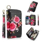For Samsung Galaxy S24 5G POLA Flower Multi-functional Zipper Wallet Leather Phone Case(Black) - 1