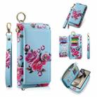 For Samsung Galaxy S24 5G POLA Flower Multi-functional Zipper Wallet Leather Phone Case(Sky Blue) - 1