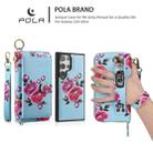 For Samsung Galaxy S24 5G POLA Flower Multi-functional Zipper Wallet Leather Phone Case(Sky Blue) - 3