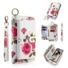 For Samsung Galaxy S24 5G POLA Flower Multi-functional Zipper Wallet Leather Phone Case(Beige) - 1