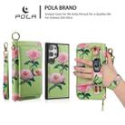 For Samsung Galaxy S24+ 5G POLA Flower Multi-functional Zipper Wallet Leather Phone Case(Green) - 3