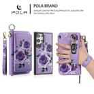 For Samsung Galaxy S24+ 5G POLA Flower Multi-functional Zipper Wallet Leather Phone Case(Purple) - 3