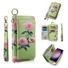 For Samsung Galaxy S23 5G POLA Flower Multi-functional Zipper Wallet Leather Phone Case(Green) - 1