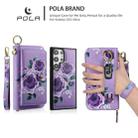 For Samsung Galaxy S23 5G POLA Flower Multi-functional Zipper Wallet Leather Phone Case(Purple) - 3
