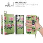 For Samsung Galaxy S23 Ultra 5G POLA Flower Multi-functional Zipper Wallet Leather Phone Case(Green) - 3