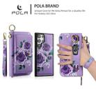 For Samsung Galaxy S22 5G POLA Flower Multi-functional Zipper Wallet Leather Phone Case(Purple) - 3