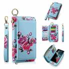 For Samsung Galaxy S22+ 5G POLA Flower Multi-functional Zipper Wallet Leather Phone Case(Sky Blue) - 1