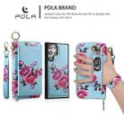 For Samsung Galaxy S22+ 5G POLA Flower Multi-functional Zipper Wallet Leather Phone Case(Sky Blue) - 3