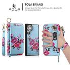 For Samsung Galaxy S22 Ultra 5G POLA Flower Multi-functional Zipper Wallet Leather Phone Case(Sky Blue) - 3