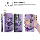 For Samsung Galaxy S22 Ultra 5G POLA Flower Multi-functional Zipper Wallet Leather Phone Case(Purple) - 3