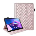 For Lenovo Tab M10 Plus 10.6 3rd Gen Rhombus Lattice Leather Smart Tablet Case(Rose Gold) - 1