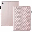 For Lenovo Tab M10 Plus 10.6 3rd Gen Rhombus Lattice Leather Smart Tablet Case(Rose Gold) - 3