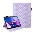 For Lenovo Tab M10 Plus 10.6 3rd Gen Rhombus Lattice Leather Smart Tablet Case(Purple) - 1