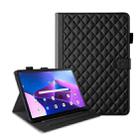 For Lenovo Tab M10 Plus 10.6 3rd Gen Rhombus Lattice Leather Smart Tablet Case(Black) - 1