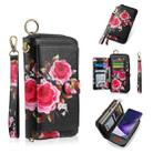 For Samsung Galaxy Note20 POLA Flower Multi-functional Zipper Wallet Leather Phone Case(Black) - 1